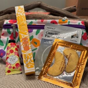 Yara box 1.8oz, Floral Cosmetic Bag with Skincare Set